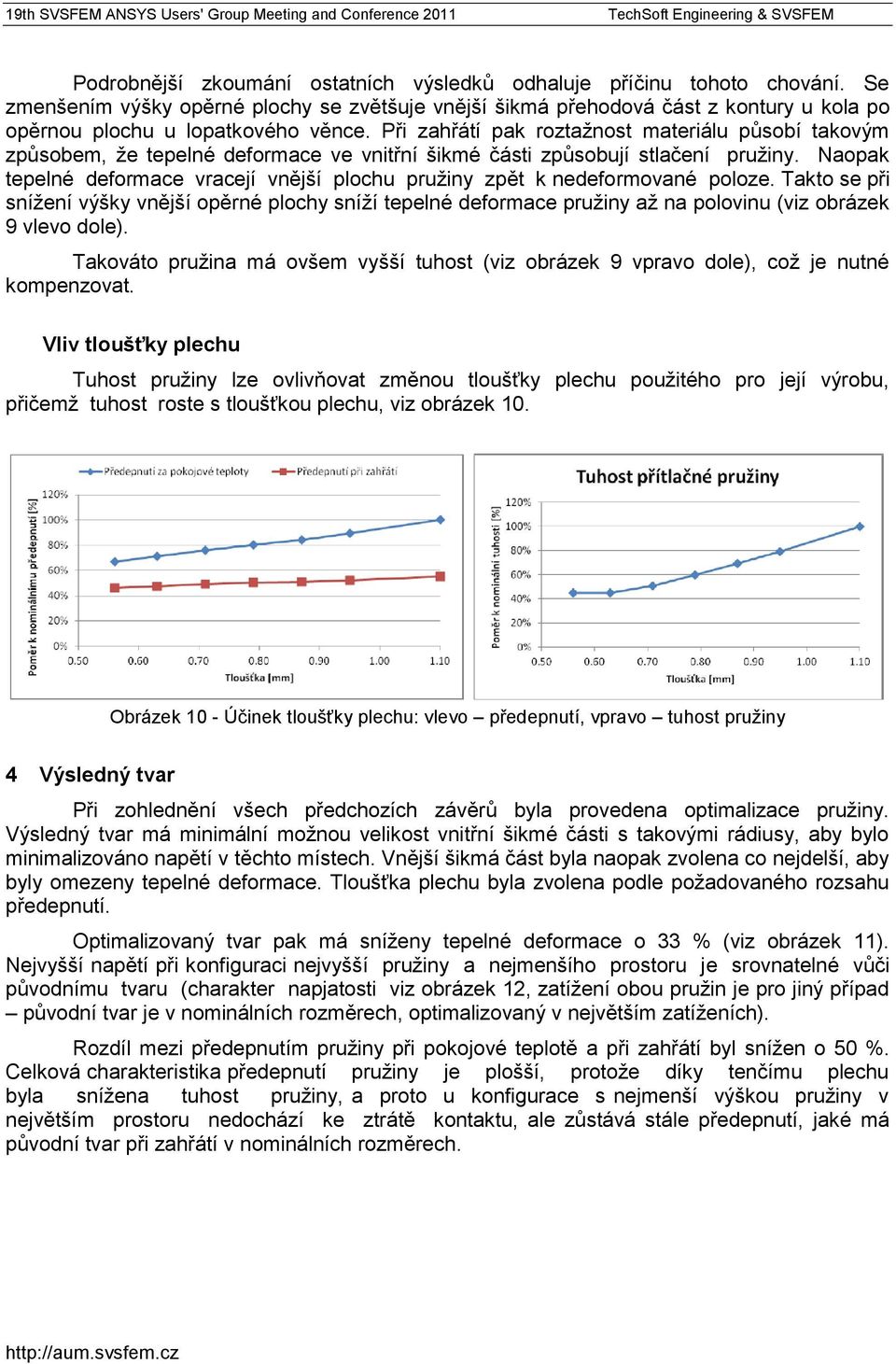 Při zahřátí pak roztažnost materiálu působí takovým způsobem, že tepelné deformace ve vnitřní šikmé části způsobují stlačení pružiny.