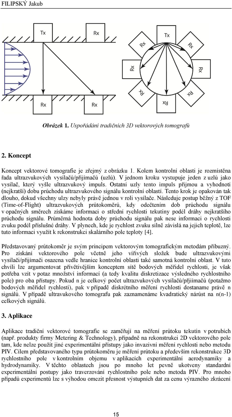 Ostatní uzly tento impuls přijmou a vyhodnotí (nejkratší) dobu průchodu ultrazvukového signálu kontrolní oblastí.