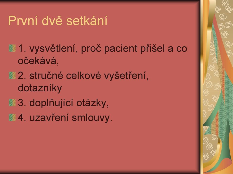 očekává, 2.