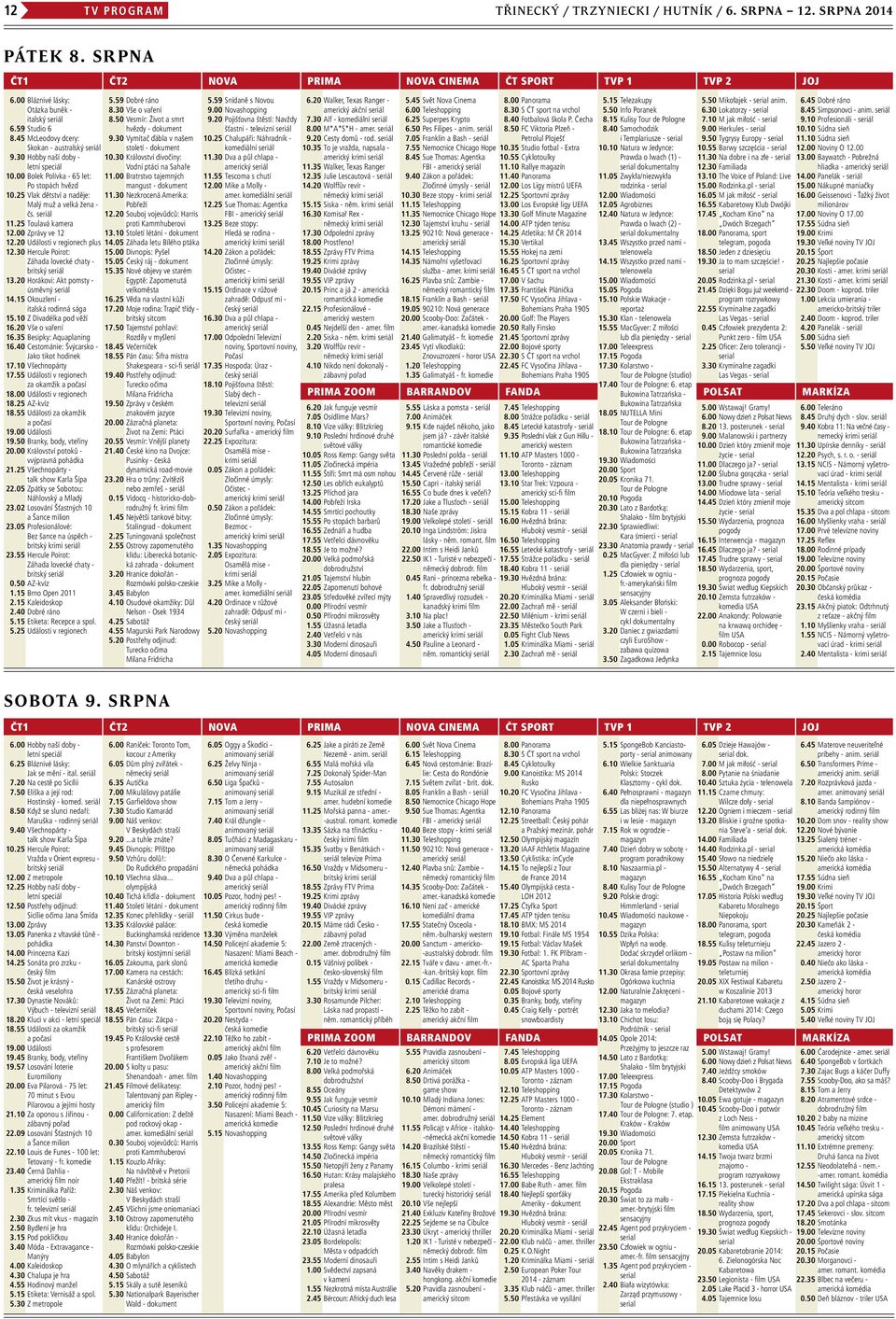 25 Vlak dětství a naděje: Malý muž a velká žena - čs. seriál 11.25 Toulavá kamera 12.00 Zprávy ve 12 12.20 Události v regionech plus 12.30 Hercule Poirot: Záhada lovecké chaty - 13.