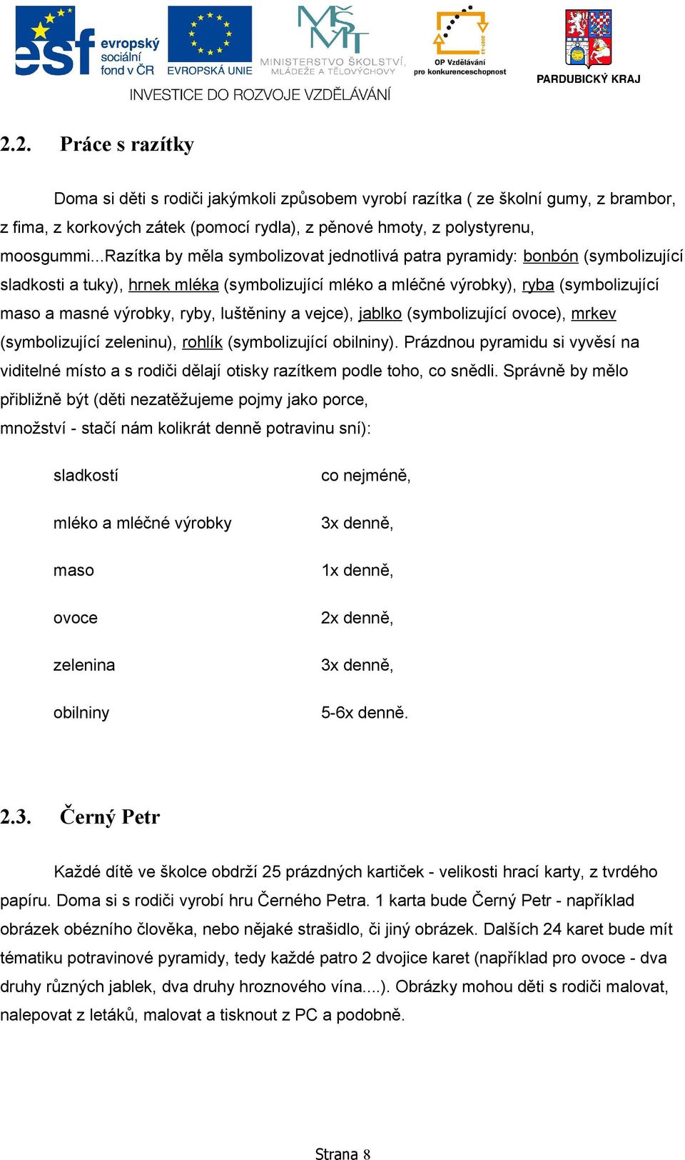 luštěniny a vejce), jablko (symbolizující ovoce), mrkev (symbolizující zeleninu), rohlík (symbolizující obilniny).