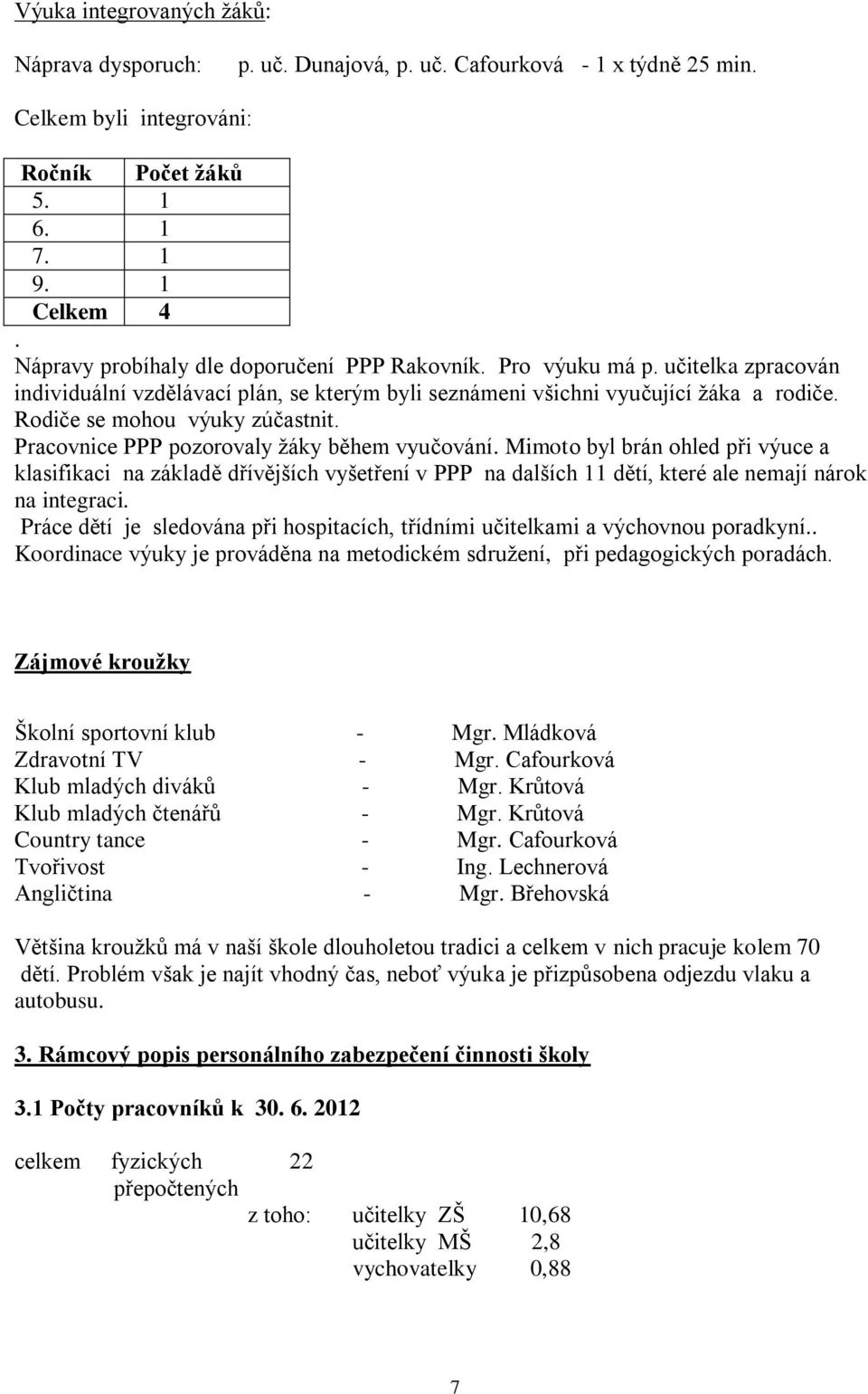 Rodiče se mohou výuky zúčastnit. Pracovnice PPP pozorovaly žáky během vyučování.