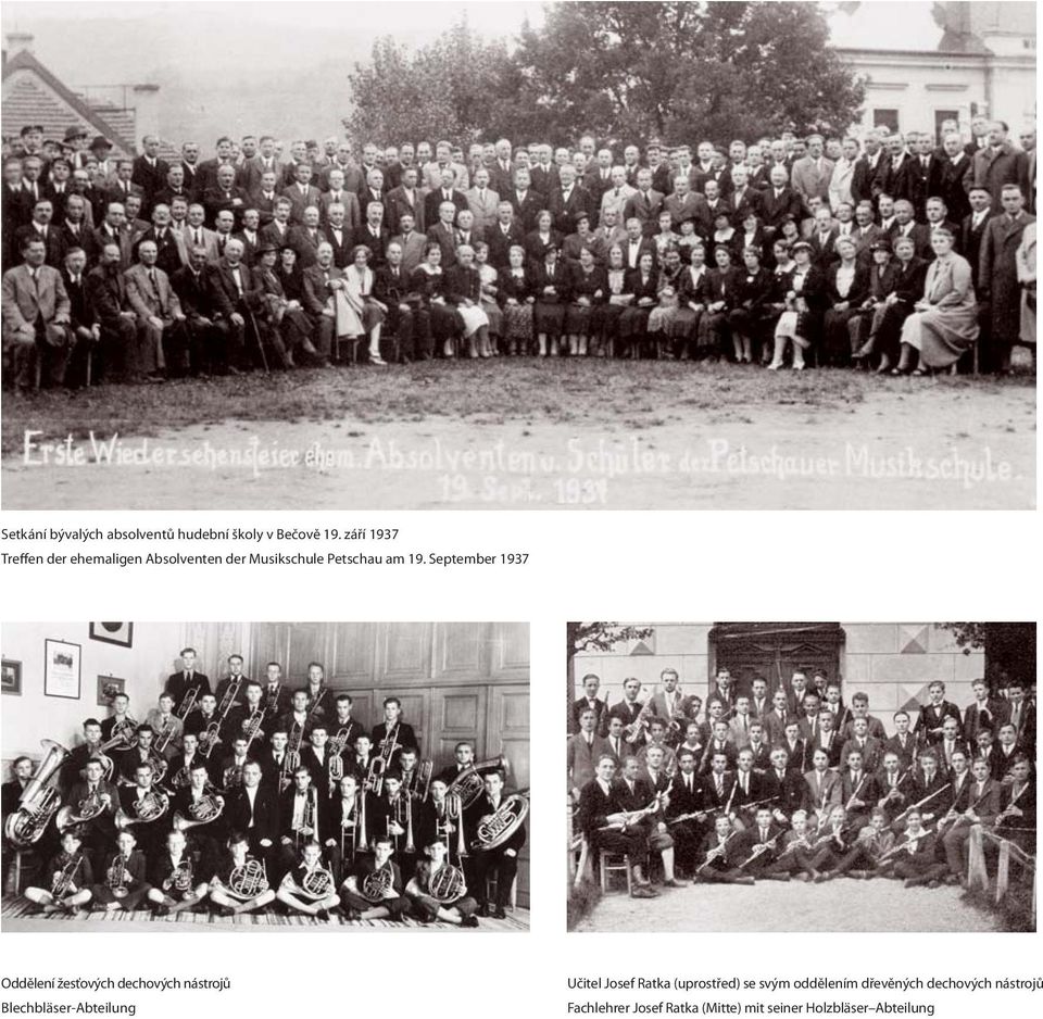 September 1937 Oddělení žesťových dechových nástrojů Blechbläser-Abteilung Učitel