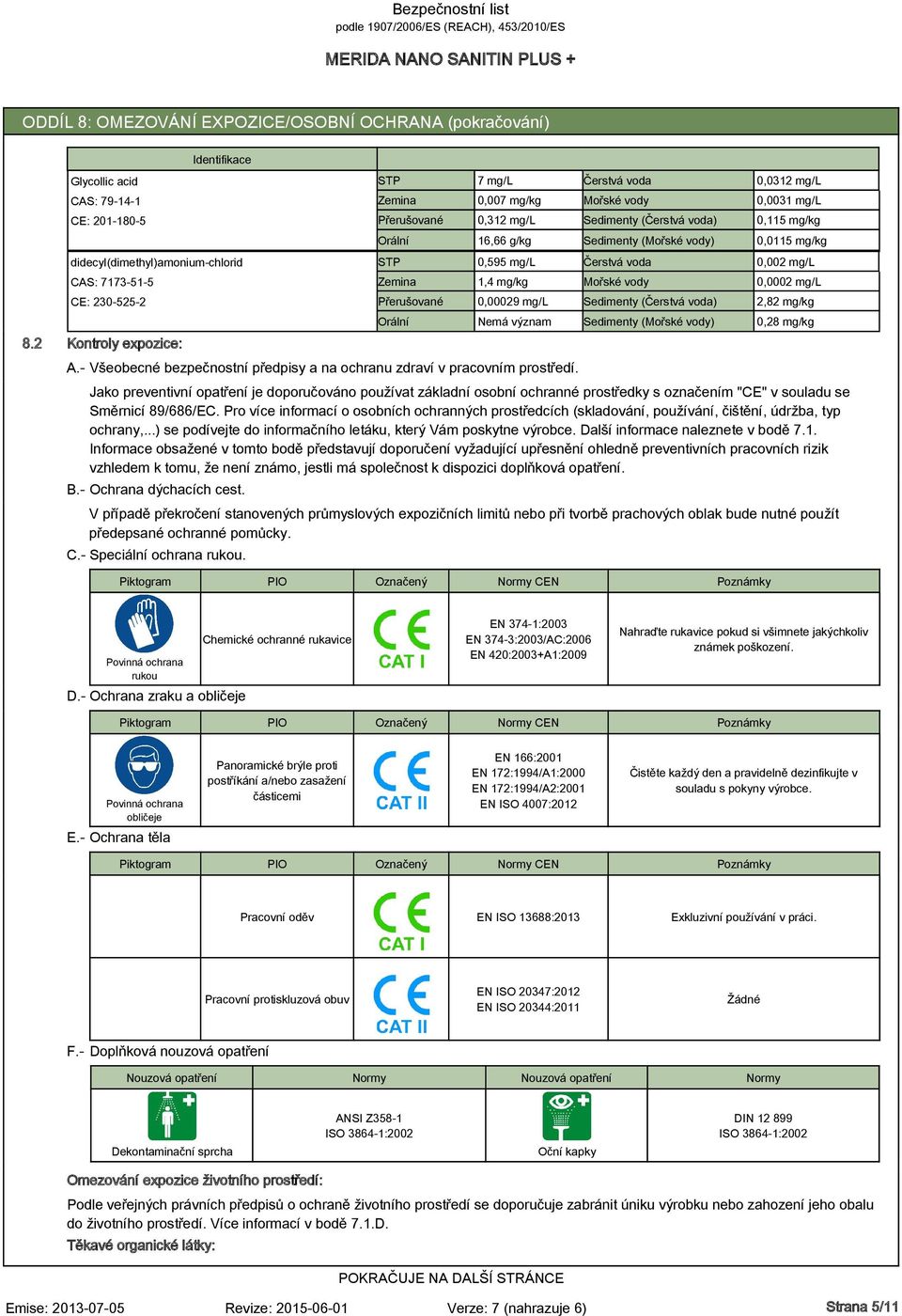 STP Čerstvá voda Mořské vody Sedimenty (Čerstvá voda) Sedimenty (Mořské vody) Čerstvá voda Mořské vody Sedimenty (Čerstvá voda) Sedimenty (Mořské vody) 0,0312 mg/l 0,0031 mg/l 0,115 mg/kg 0,0115