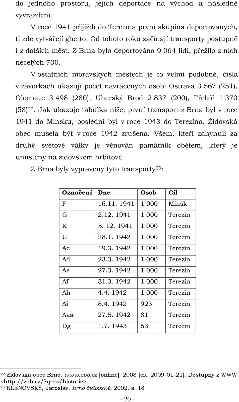 V ostatních moravských městech je to velmi podobné, čísla v závorkách ukazují počet navrácených osob: Ostrava 3 567 (251), Olomouc 3 498 (280), Uherský Brod 2 837 (200), Třebíč 1 370 (58) 22.