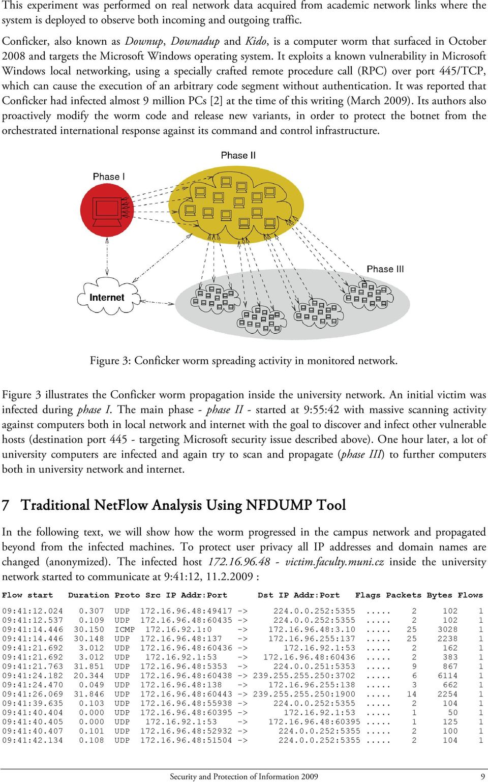 It exploits a known vulnerability in Microsoft Windows local networking, using a specially crafted remote procedure call (RPC) over port 445/TCP, which can cause the execution of an arbitrary code