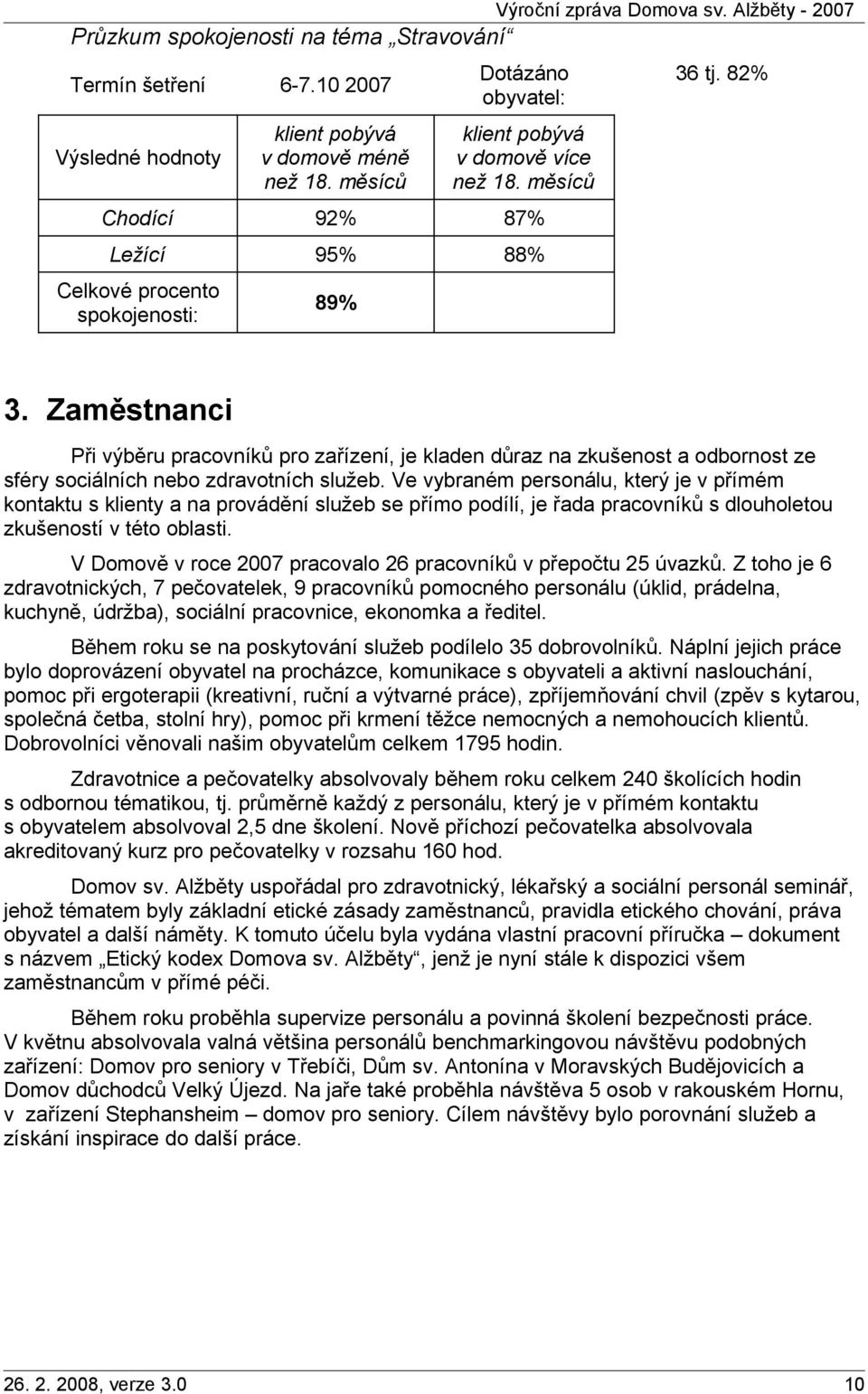 Zaměstnanci Při výběru pracovníků pro zařízení, je kladen důraz na zkušenost a odbornost ze sféry sociálních nebo zdravotních služeb.