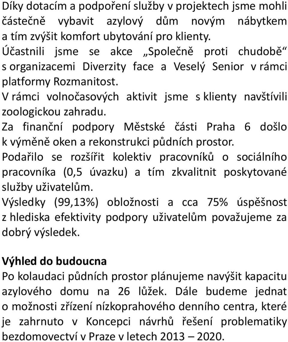 Za finanční podpory Městské části Praha 6 došlo k výměně oken a rekonstrukci půdních prostor.