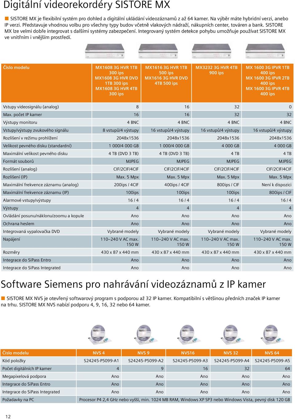 Integrovaný systém detekce pohybu umožňuje používat SISTORE MX ve vnitřním i vnějším prostředí.