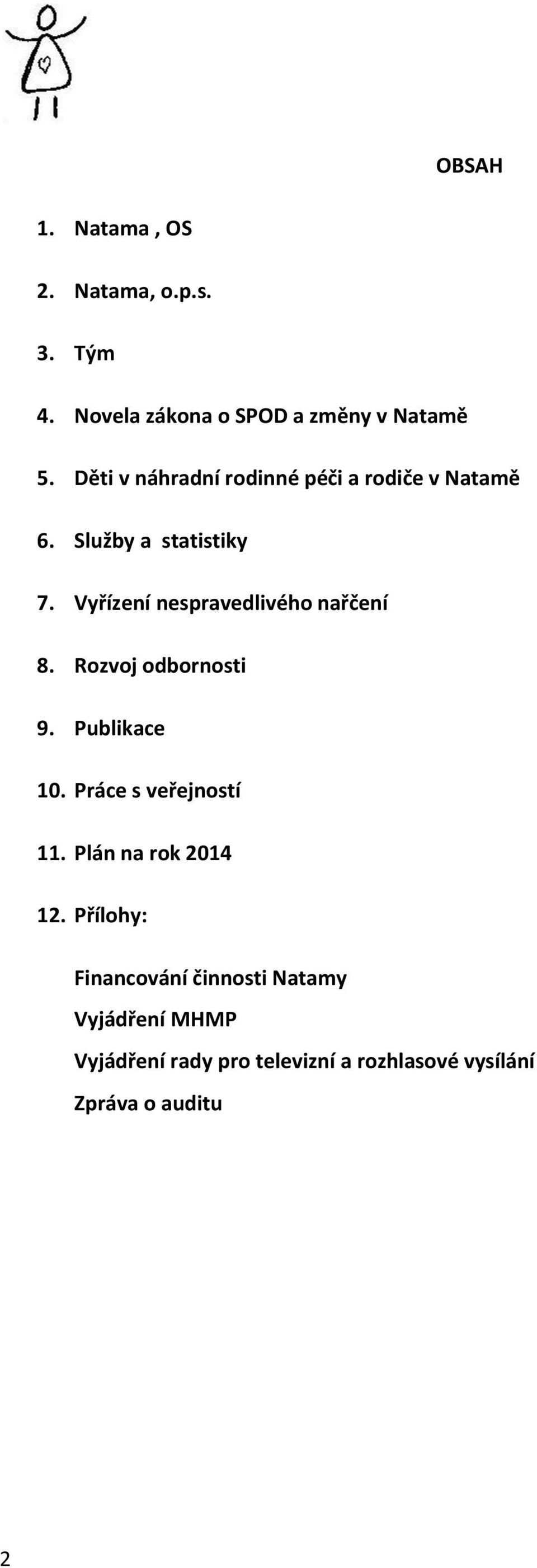 Vyřízení nespravedlivého nařčení 8. Rozvoj odbornosti 9. Publikace 10. Práce s veřejností 11.