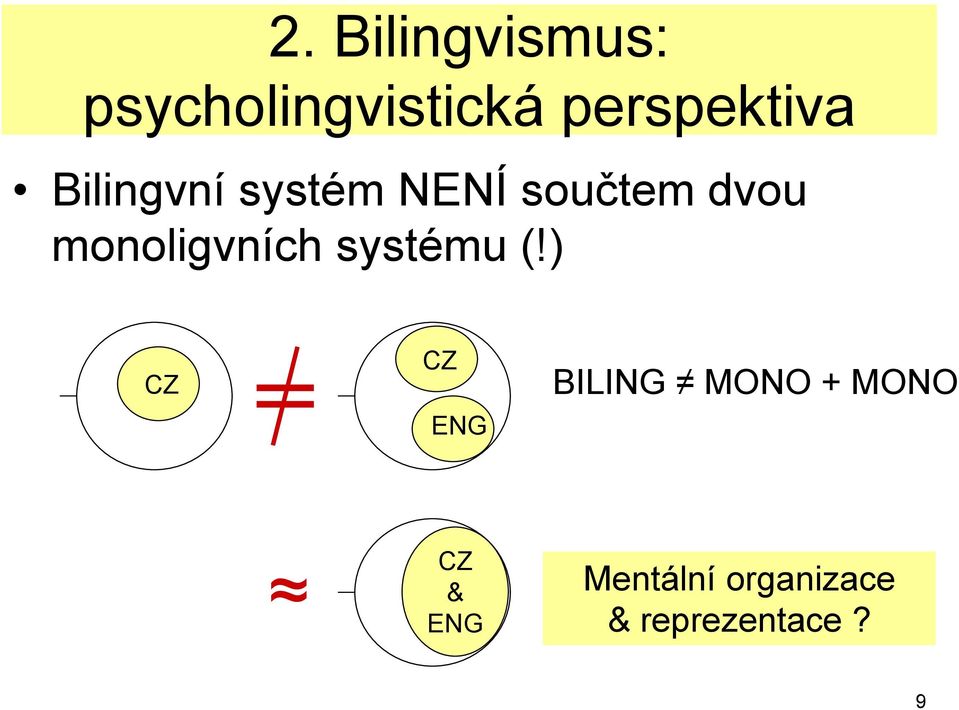 dvou monoligvních systému (!