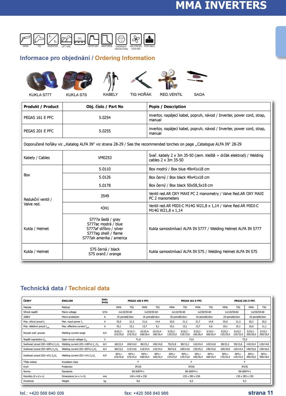 0255 invertor, napájecí kabel, popruh, návod / Inverter, power cord, strap, manual invertor, napájecí kabel, popruh, návod / Inverter, power cord, strap, manual Doporučené hořáky viz,,katalog ALFA IN