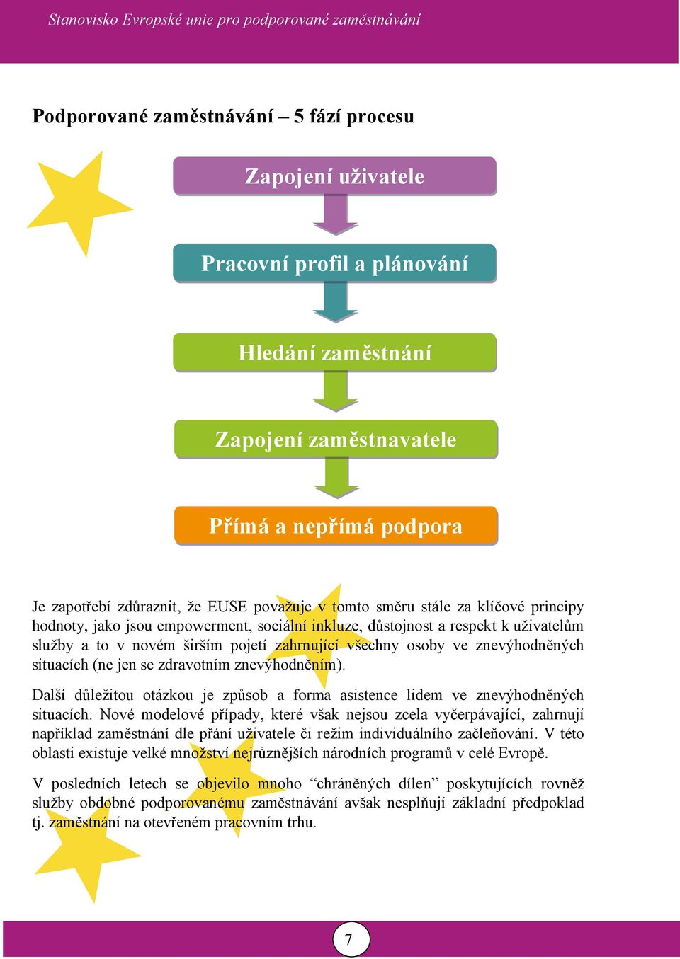 pojetí zahrnující všechny osoby ve znevýhodněných situacích (ne jen se zdravotním znevýhodněním). Další důležitou otázkou je způsob a forma asistence lidem ve znevýhodněných situacích.