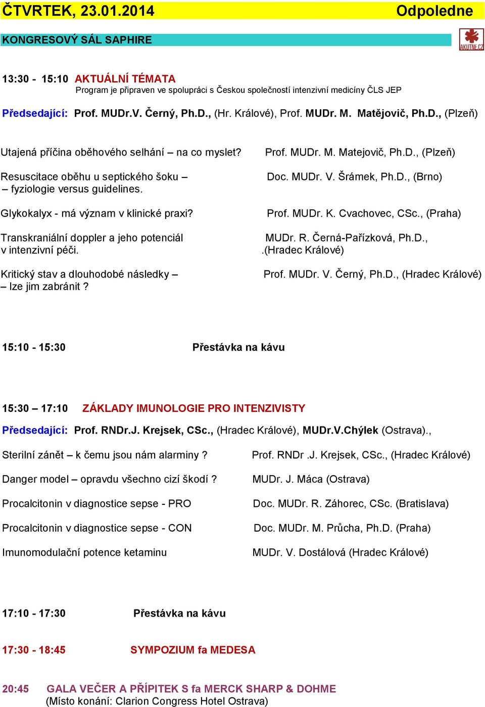 Glykokalyx - má význam v klinické praxi? Transkraniální doppler a jeho potenciál v intenzivní péči. Kritický stav a dlouhodobé následky lze jim zabránit? Prof. MUDr. M. Matejovič, Ph.D., (Plzeň) Doc.