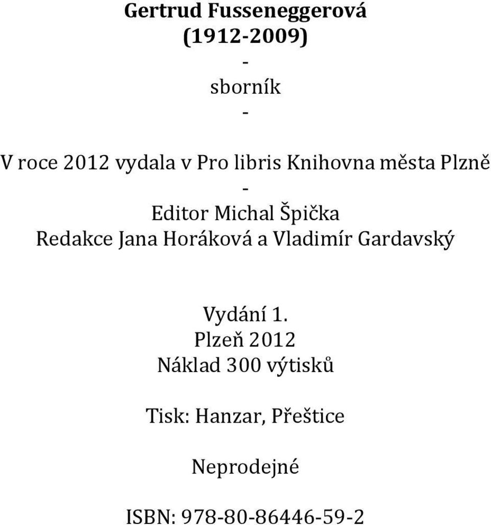 Jana Horáková a Vladimír Gardavský Vydání 1.