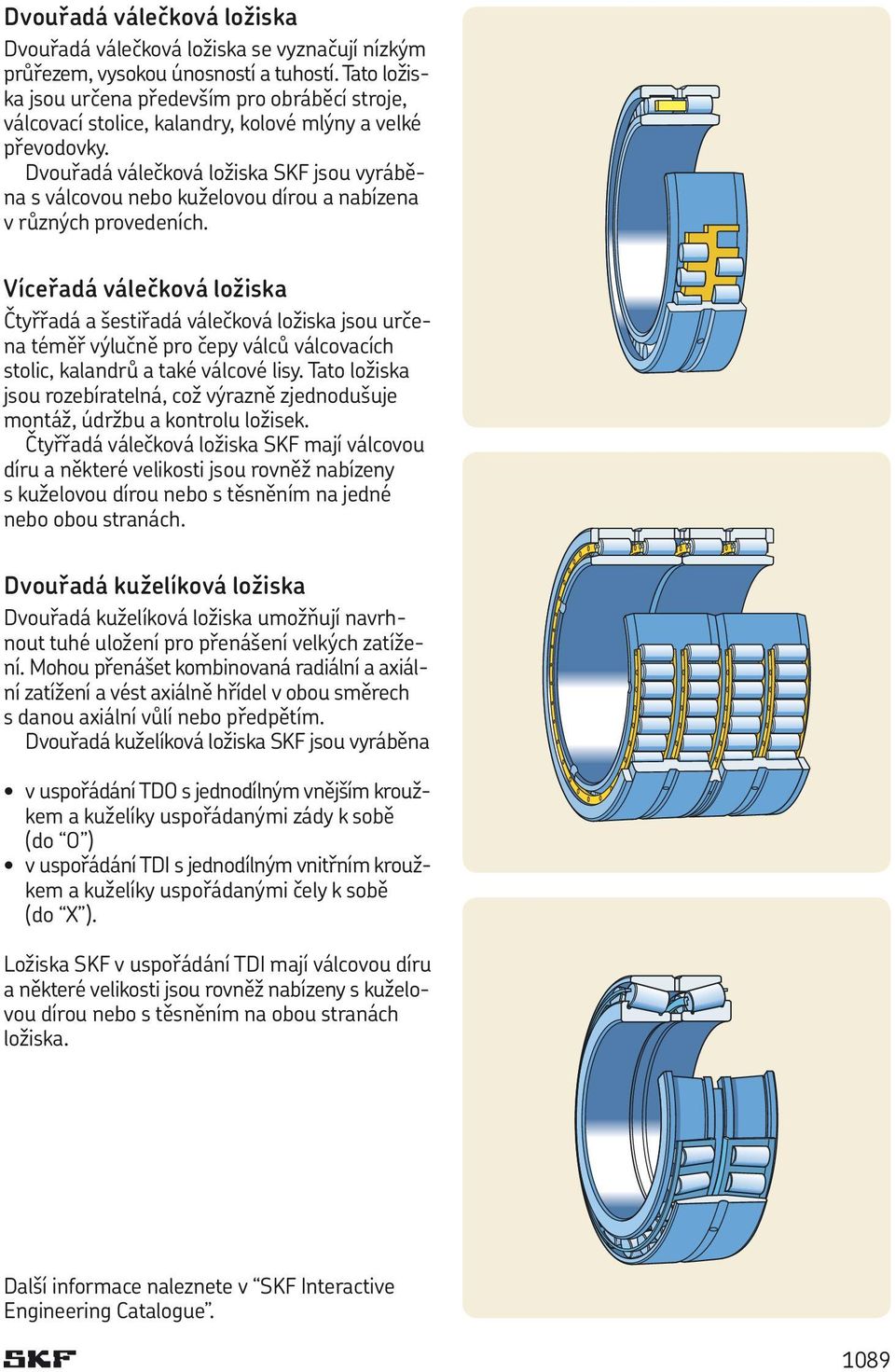 Dvouřadá válečková ložiska SKF jsou vyráběna s válcovou nebo kuželovou dírou a nabízena v různých provedeních.