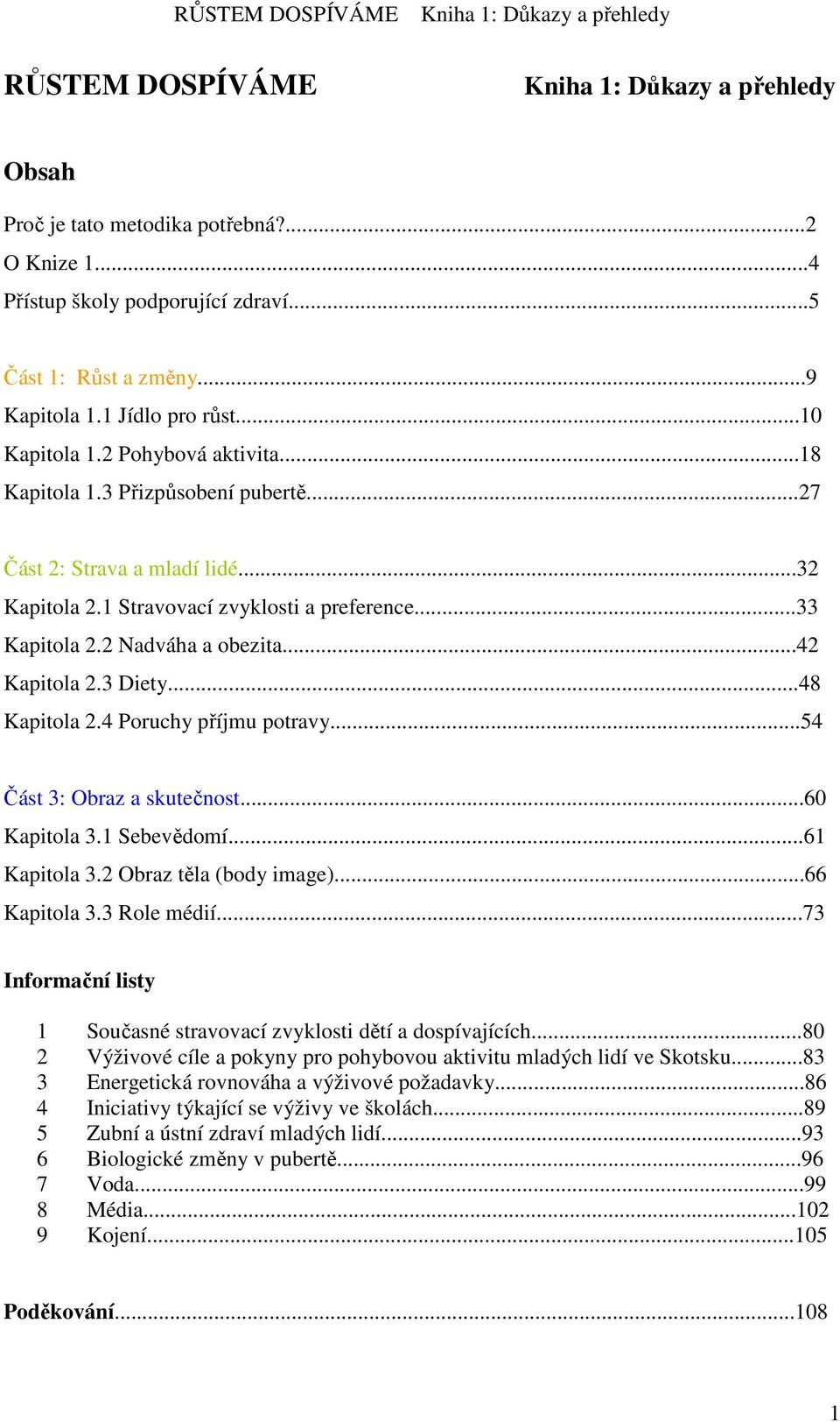 4 Poruchy příjmu potravy...54 Část 3: Obraz a skutečnost...60 Kapitola 3.1 Sebevědomí...61 Kapitola 3.2 Obraz těla (body image)...66 Kapitola 3.3 Role médií.