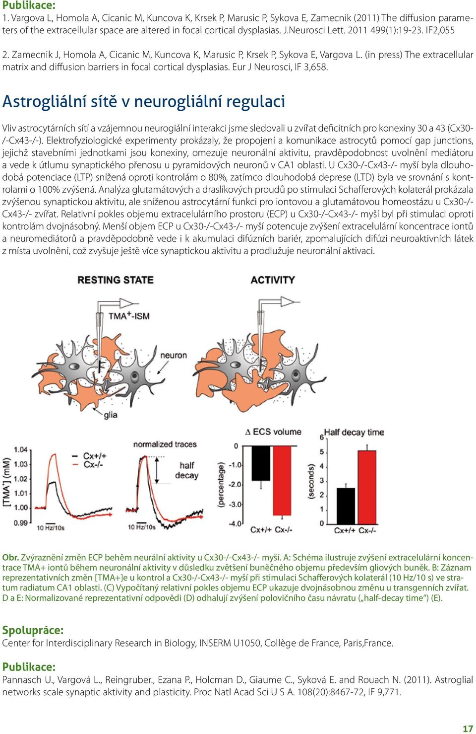 (in press) The extracellular matrix and diffusion barriers in focal cortical dysplasias. Eur J Neurosci, IF 3,658.