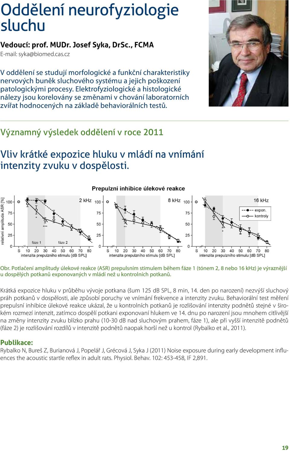 Elektrofyziologické a histologické nálezy jsou korelovány se změnami v chování laboratorních zvířat hodnocených na základě behaviorálních testů.