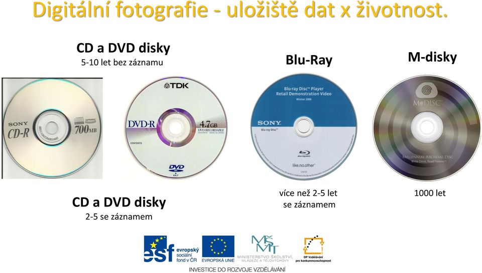 CD a DVD disky Blu-Ray 5-10 let bez