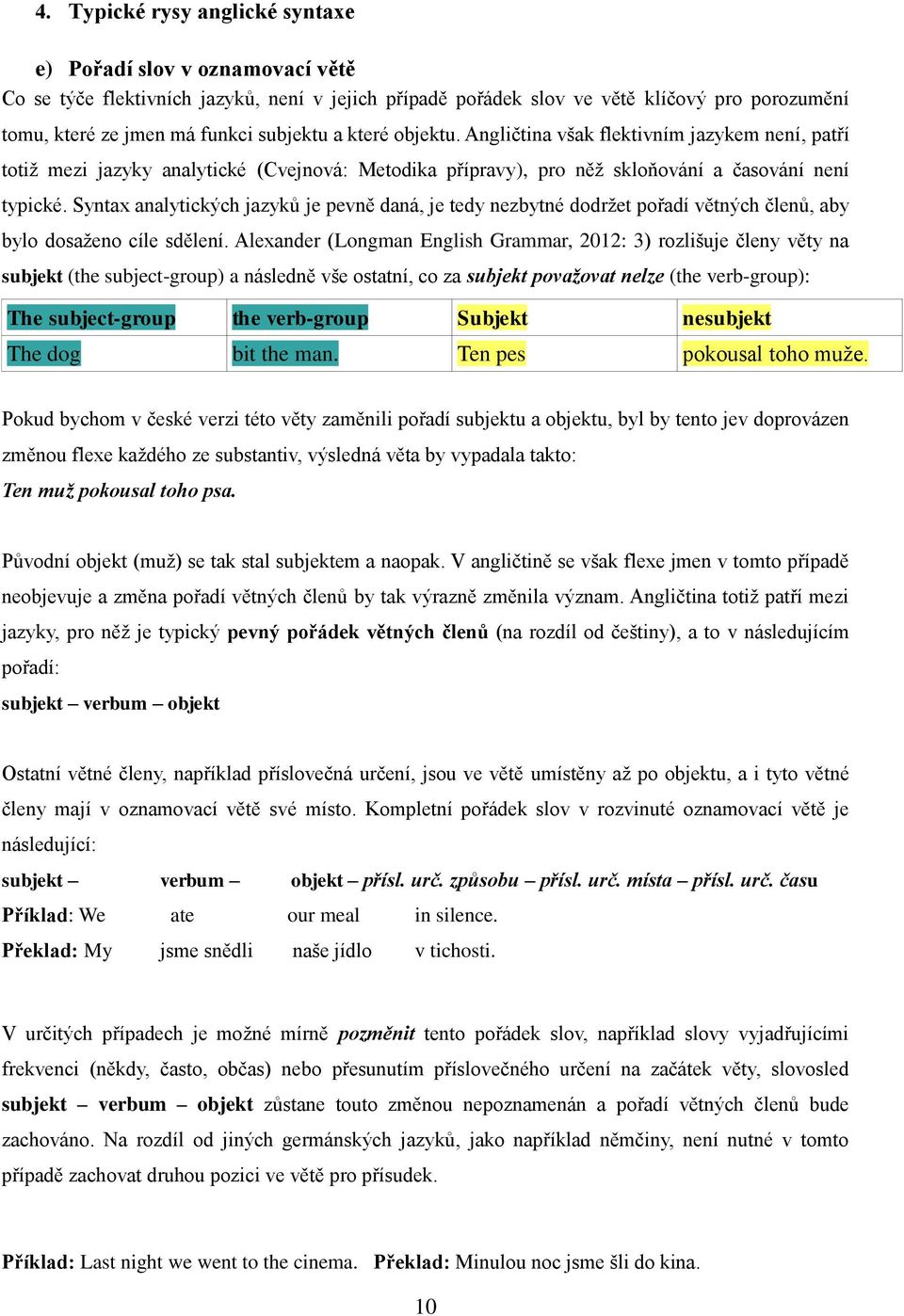 Syntax analytických jazyků je pevně daná, je tedy nezbytné dodržet pořadí větných členů, aby bylo dosaženo cíle sdělení.