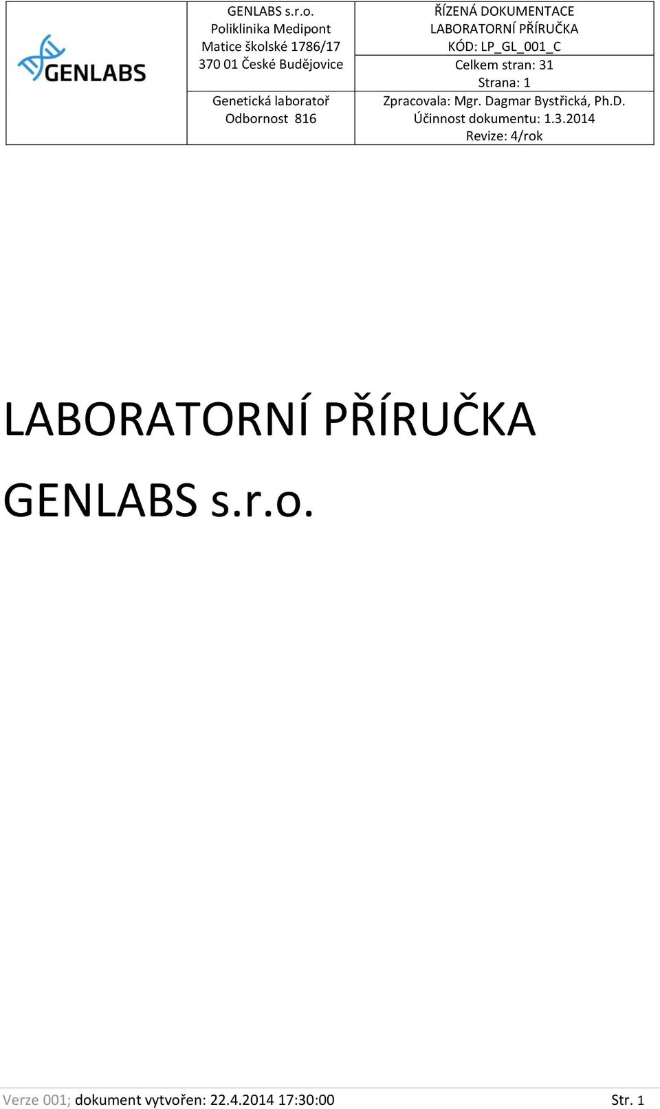 dokument vytvořen: