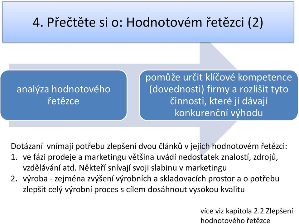 ve fázi prodeje a marketingu většina uvádí nedostatek znalostí, zdrojů, vzdělávání atd. Někteří snívají svoji slabinu v marketingu 2.