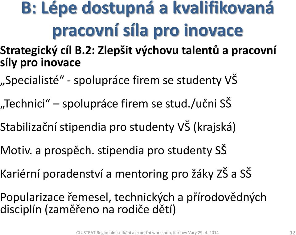 stud./učni SŠ Stabilizační stipendia pro studenty VŠ (krajská) Motiv. a prospěch.