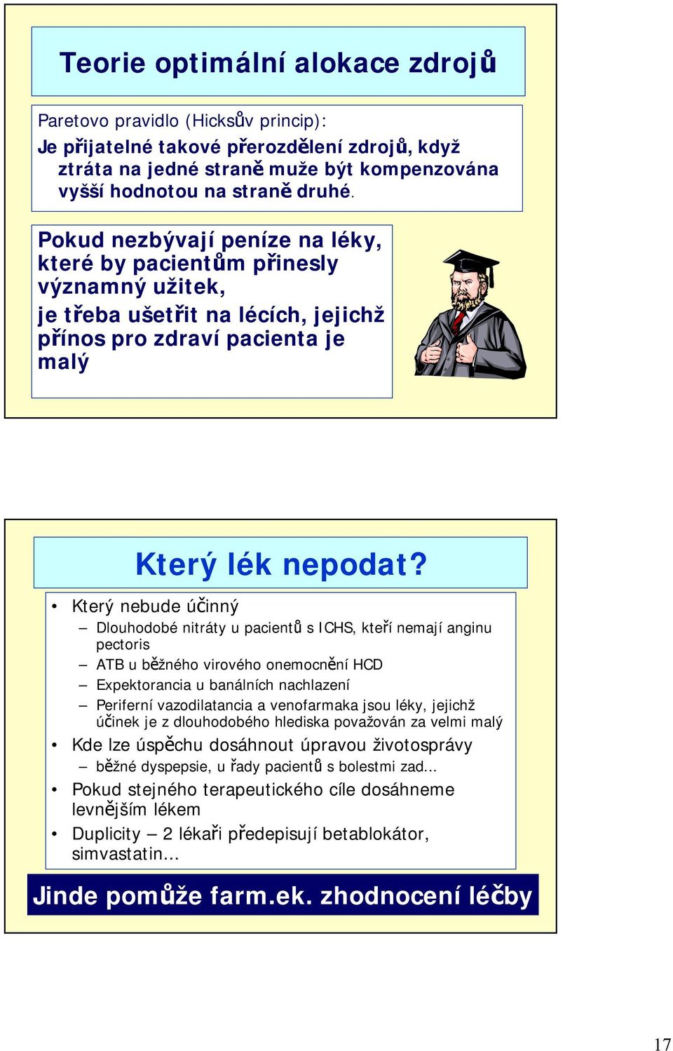 Který nebude účinný Dlouhodobé nitráty u pacientů s ICHS, kteří nemají anginu pectoris ATB u běžného virového onemocnění HCD Expektorancia u banálních nachlazení Periferní vazodilatancia avenofarmaka