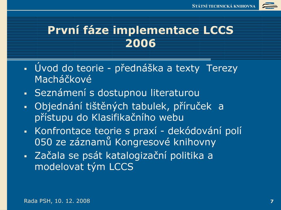 Klasifikačního webu Konfrontace teorie s praxí - dekódování polí 050 ze záznamů