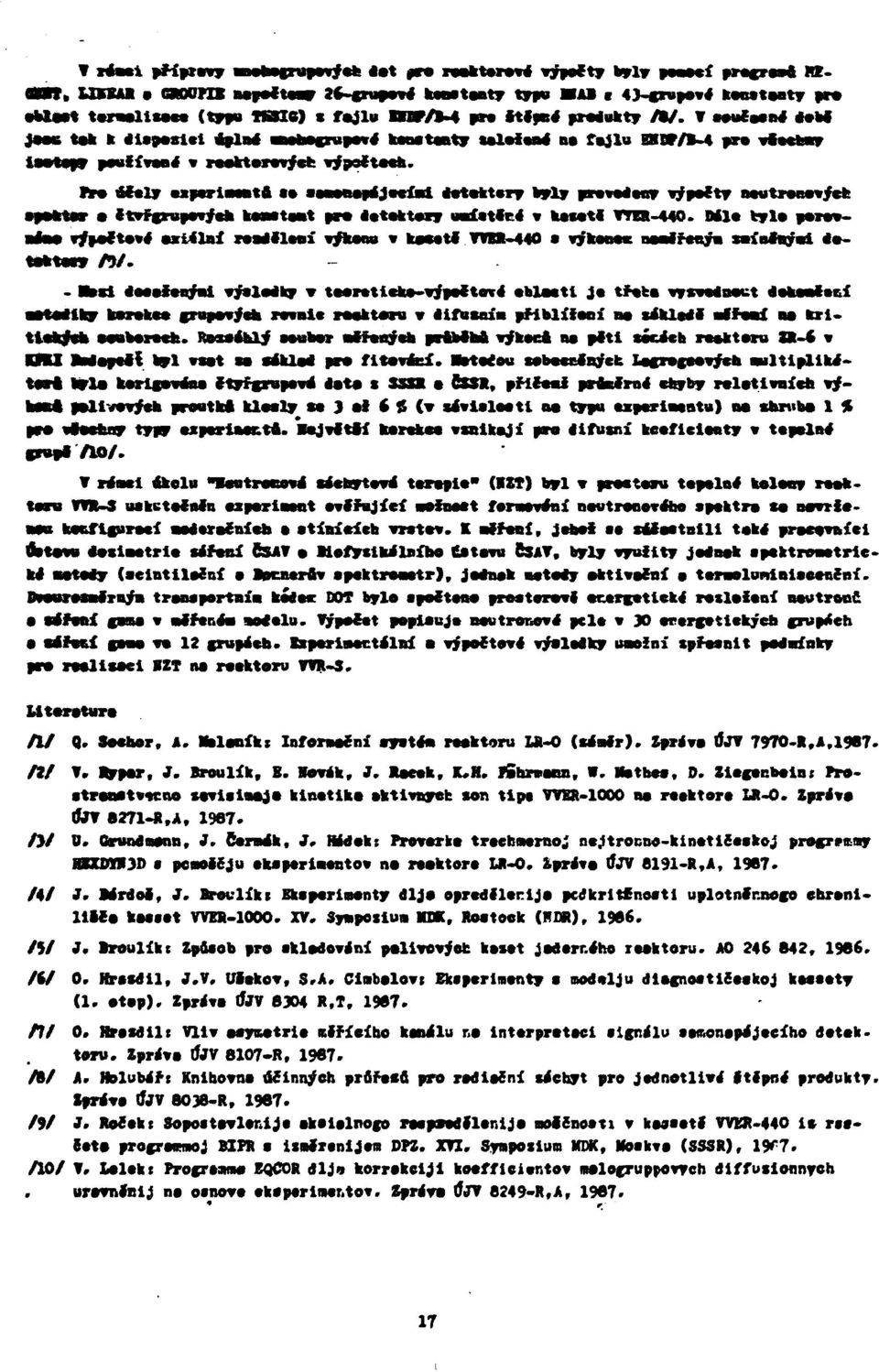 Ire aeely experiaabta aeaetmpájeeial tetektery katy вга»ее*ву výpetty nautrana*í*b apakter etvřgrepevýefc kemteat pra detektory aarfatfeá v kecat* ТТУЛ-440.