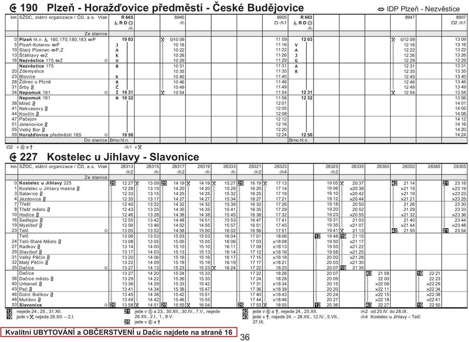 zace / D, a.s. Vlak R 665 8945 36 8905 1 R 663 8947 8907 21 Ze stani