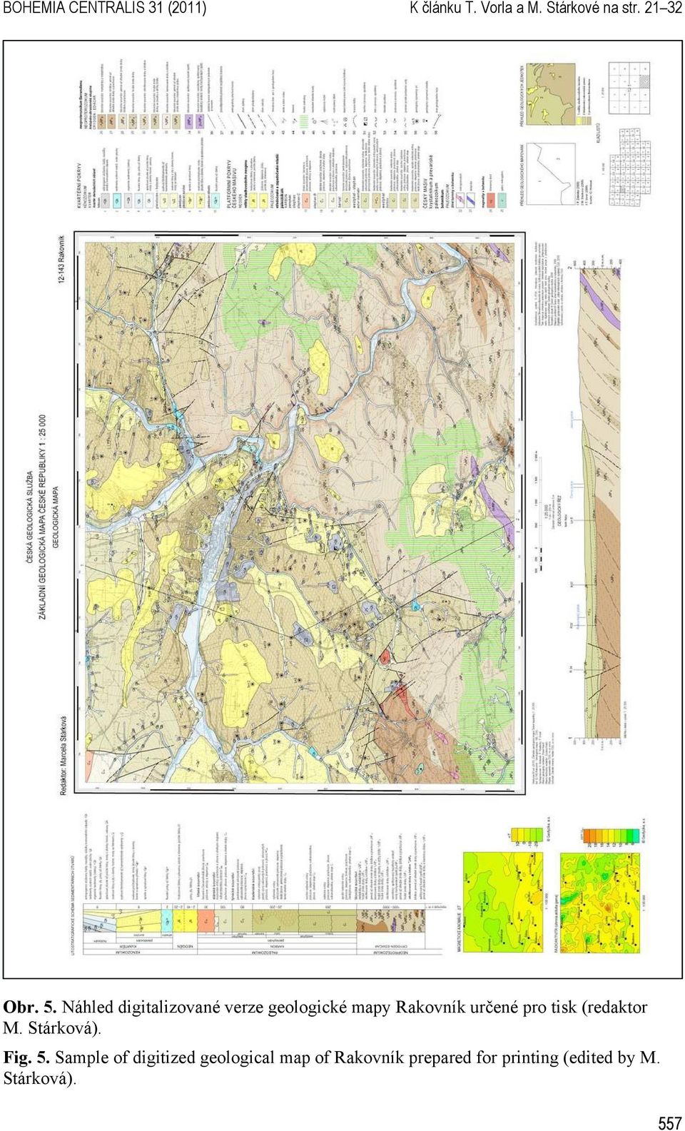 Náhled digitalizované verze geologické mapy Rakovník určené pro tisk