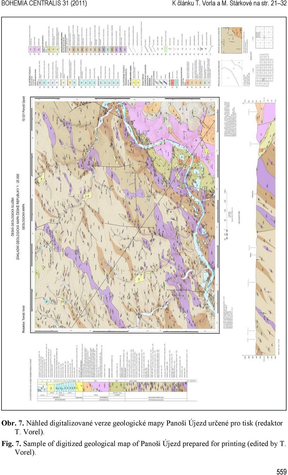 Náhled digitalizované verze geologické mapy Panoší Újezd určené pro