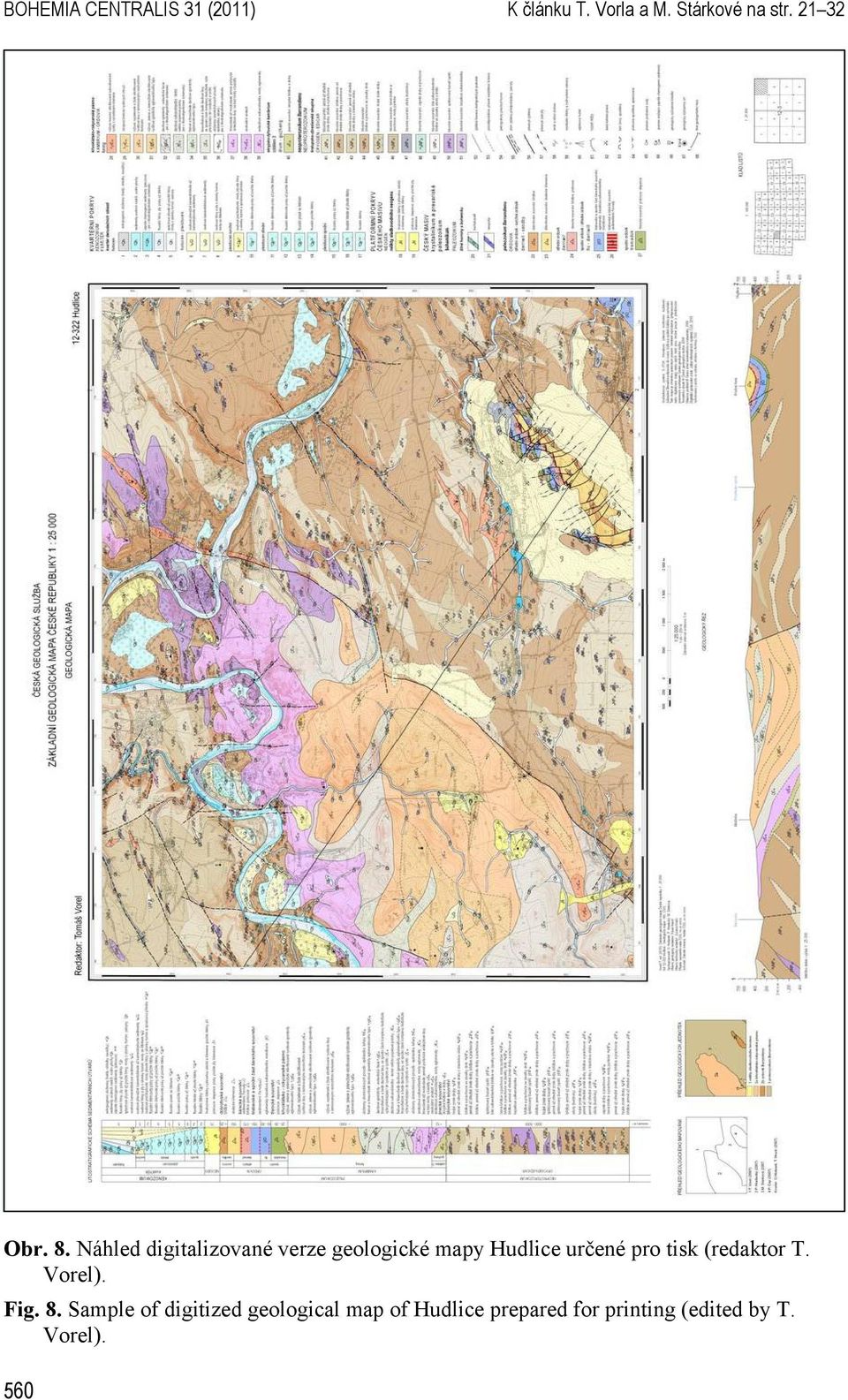 Náhled digitalizované verze geologické mapy Hudlice určené pro tisk