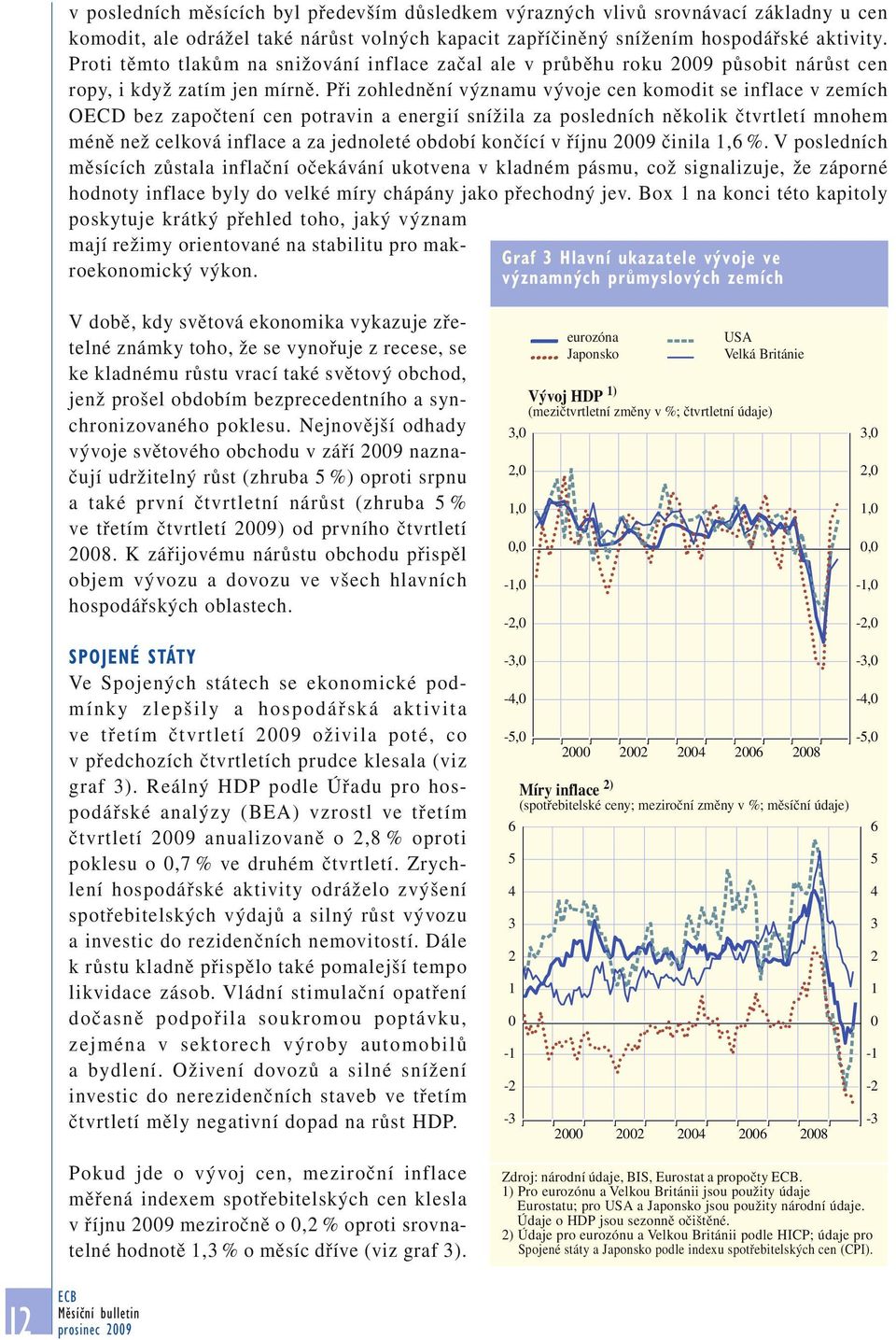 Při zohlednění významu vývoje cen komodit se inflace v zemích OECD bez započtení cen potravin a energií snížila za posledních několik čtvrtletí mnohem méně než celková inflace a za jednoleté období