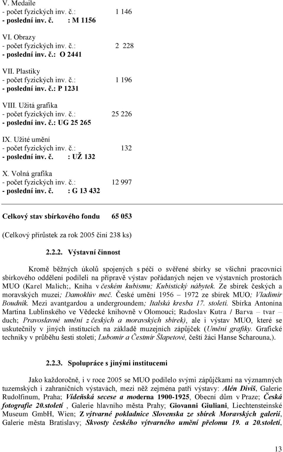 Volná grafika - počet fyzických inv. č.: 12 