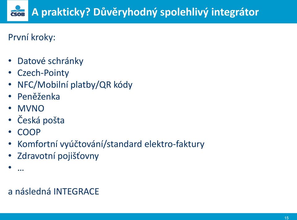 schránky Czech-Pointy NFC/Mobilní platby/qr kódy Peněženka