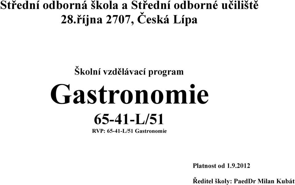 65-41-L/51 RVP: 65-41-L/51 Gastronomie