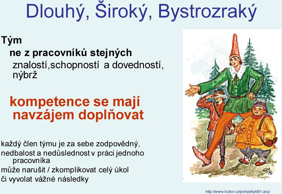 sebe zodpovědný, nedbalost a nedůslednost v práci jednoho pracovníka může narušit