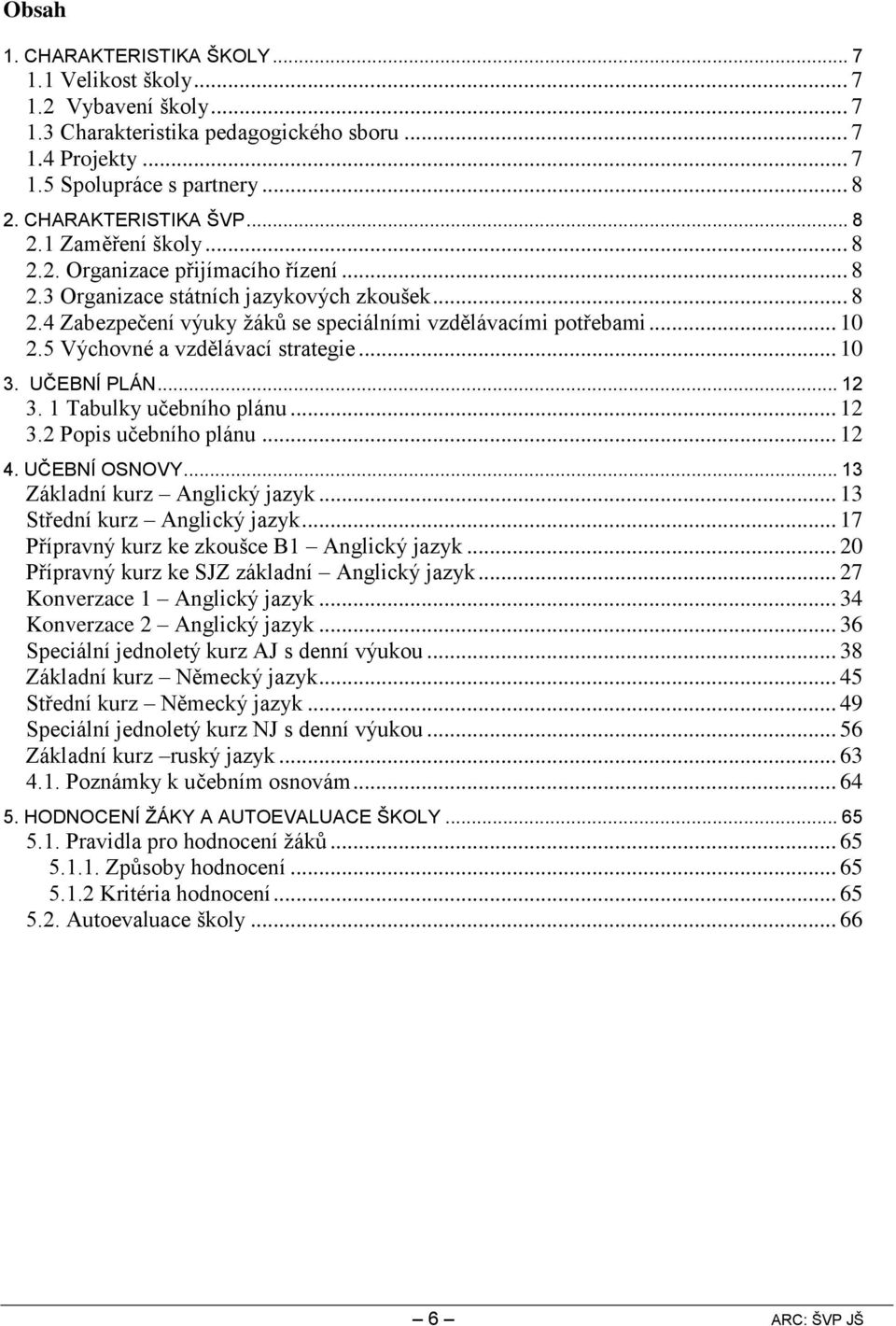 .. 10 2.5 Výchovné a vzdělávací strategie... 10 3. UČEBNÍ PLÁN... 12 3. 1 Tabulky učebního plánu... 12 3.2 Popis učebního plánu... 12 4. UČEBNÍ OSNOVY... 13 Základní kurz Anglický jazyk.