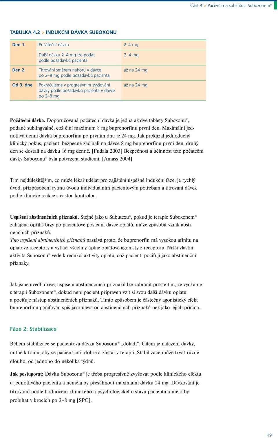 dávce po 2 8 mg 2 4 mg až na 24 mg až na 24 mg Počáteční dávka. Doporučovaná počáteční dávka je jedna až dvě tablety Suboxonu, podané sublingválně, což činí maximum 8 mg buprenorfinu první den.
