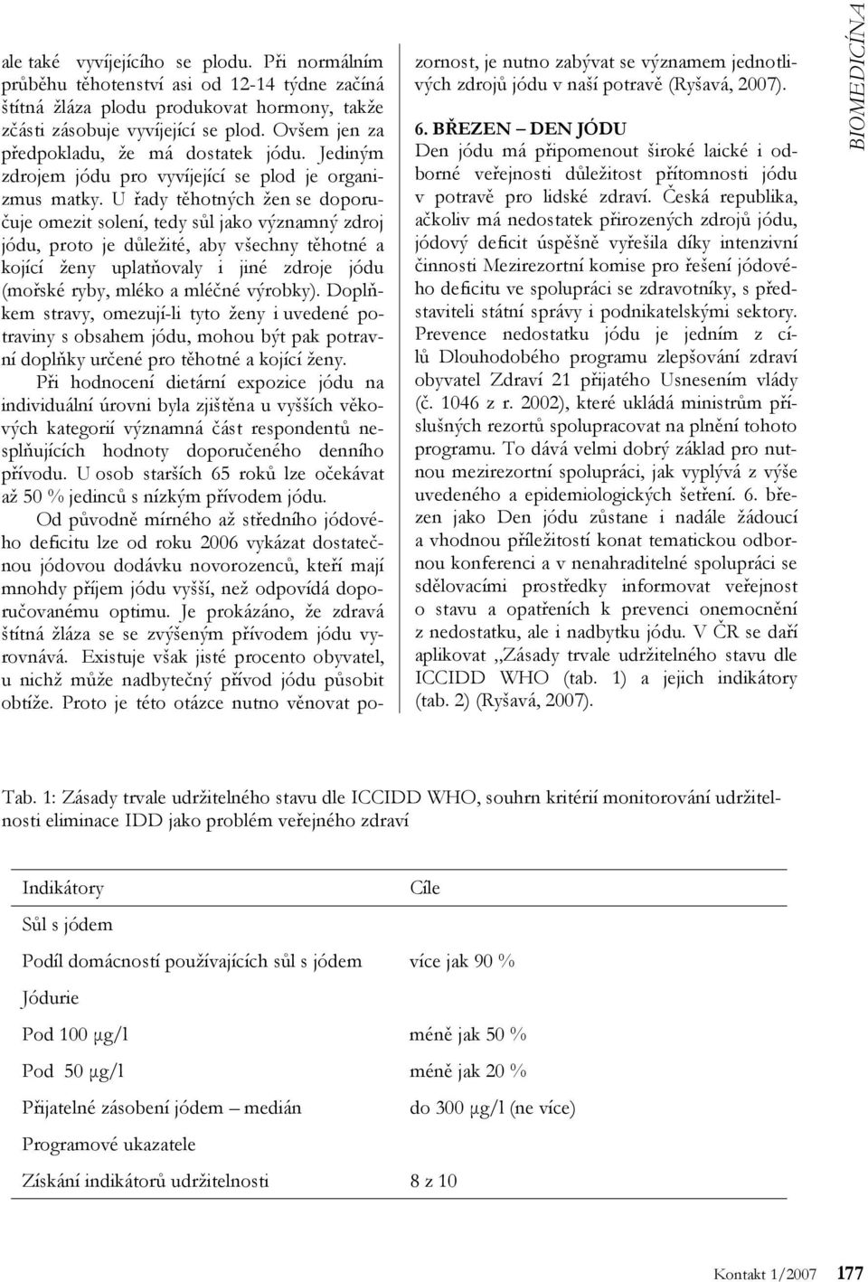 U řady těhotných žen se doporučuje omezit solení, tedy sůl jako významný zdroj jódu, proto je důležité, aby všechny těhotné a kojící ženy uplatňovaly i jiné zdroje jódu (mořské ryby, mléko a mléčné