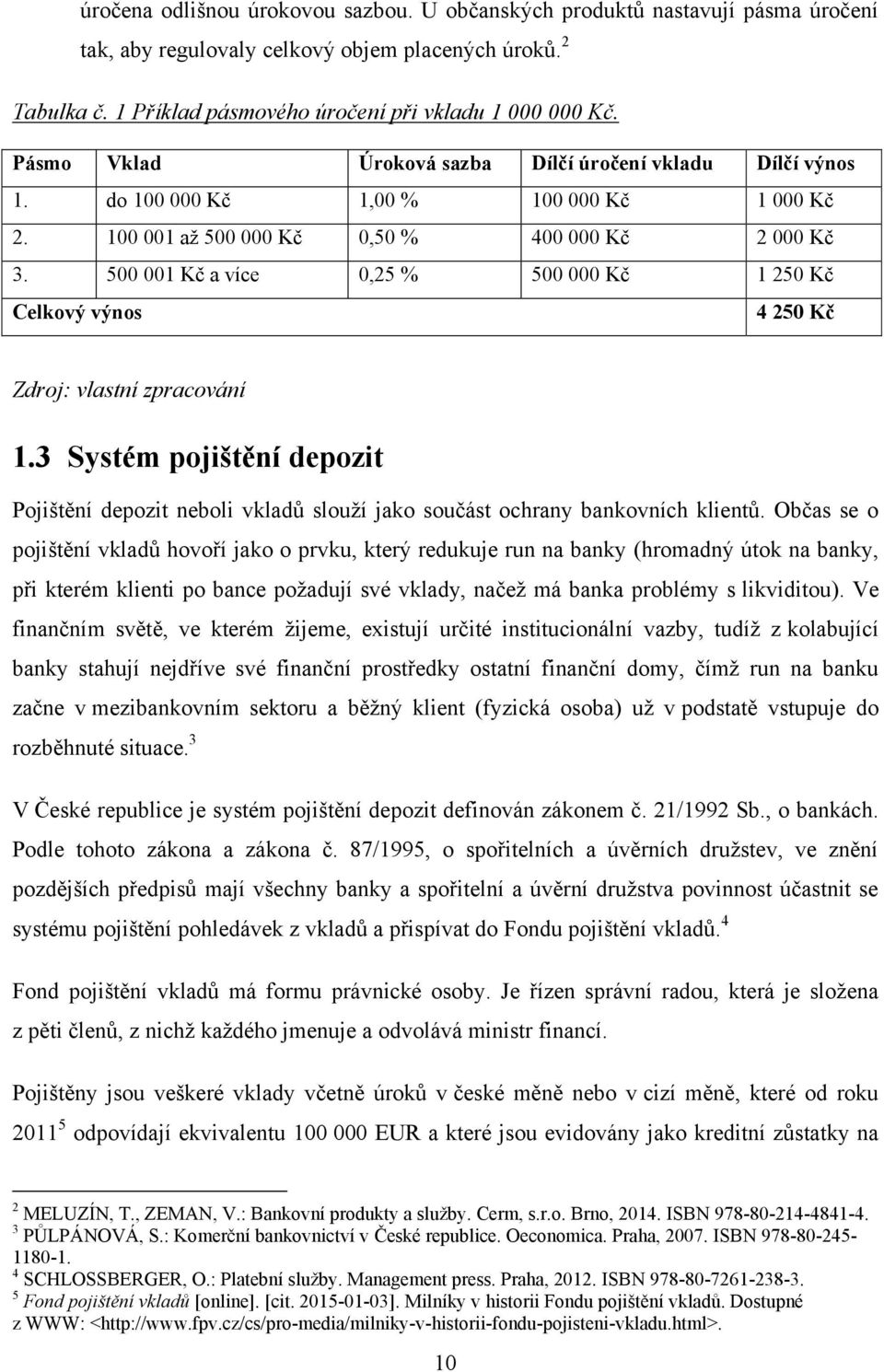 500 001 Kč a více 0,25 % 500 000 Kč 1 250 Kč Celkový výnos 4 250 Kč Zdroj: vlastní zpracování 1.