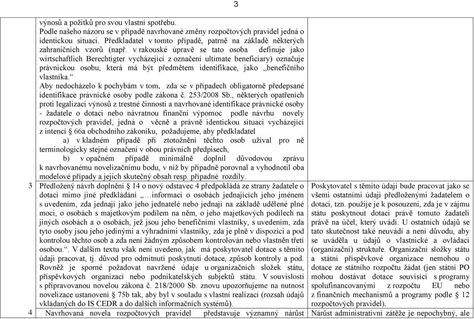 v rakouské úpravě se tato osoba definuje jako wirtschaftlich Berechtigter vycházející z označení ultimate beneficiary) označuje právnickou osobu, která má být předmětem identifikace, jako benefičního