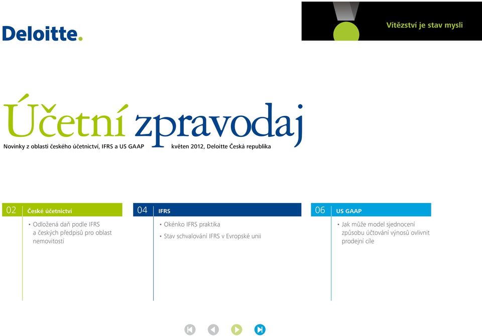 českých předpisů pro oblast nemovitostí 04 IFRS Okénko IFRS praktika Stav schvalování IFRS