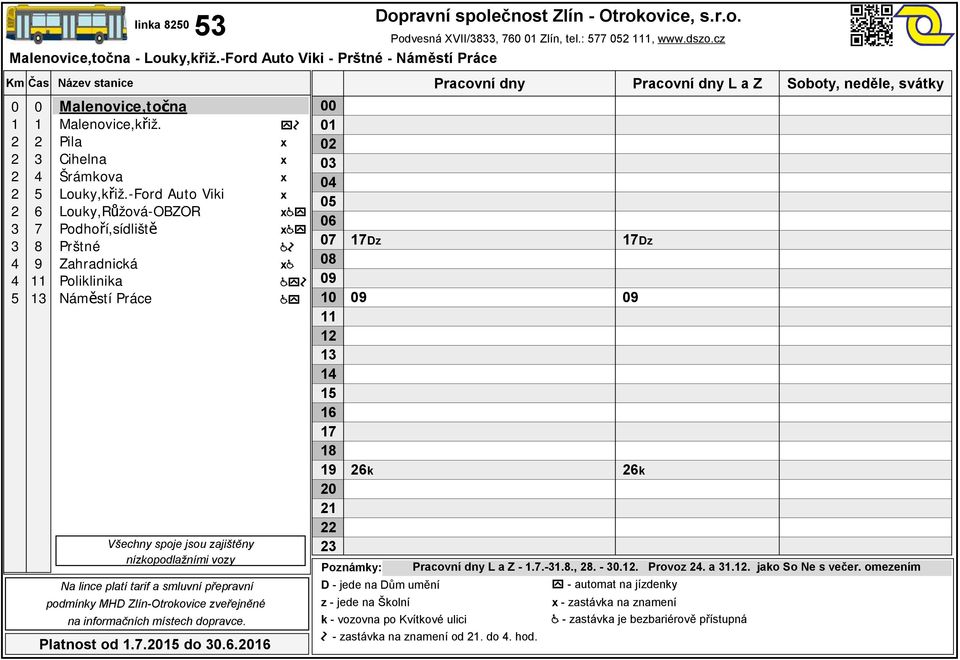 dszo.cz - zastávka na znamení od. do. hod.