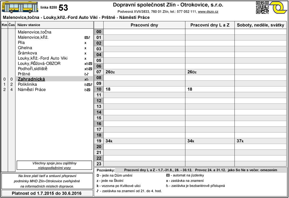 dszo.cz - zastávka na znamení od. do. hod.