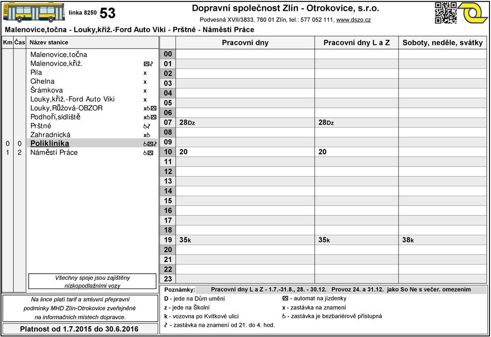 dszo.cz - zastávka na znamení od. do. hod.