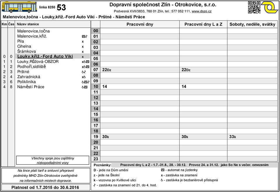 dszo.cz - zastávka na znamení od. do. hod.